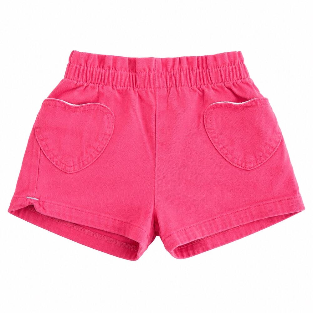 Mini Boden Girls Hot Pink Heart Pocket Shorts - Size 7Y